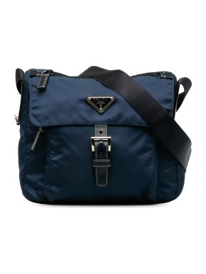 Prada Navy Tessuto Messenger Bag