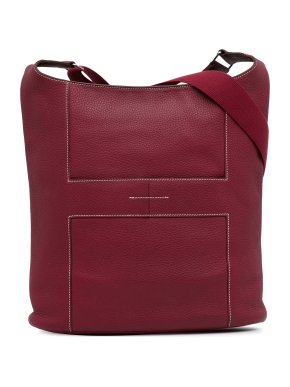 Hermes Sac Good News GM in Red Clemence Leather with Palladium Hardware