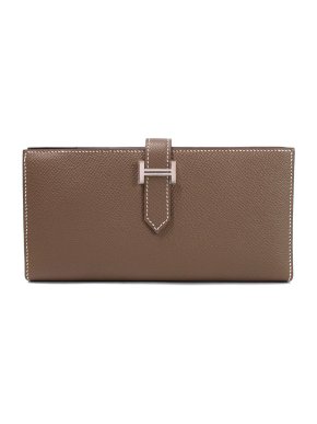 Hermes Etoupe Epsom Leather Bearn Wallet PHW