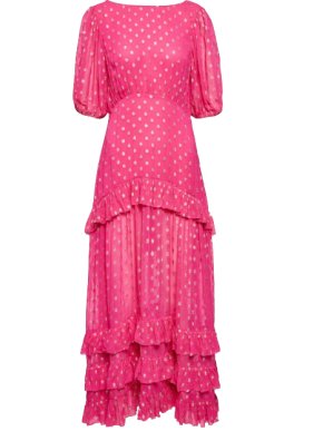 Rixo Pink Shireen Maxi Dress