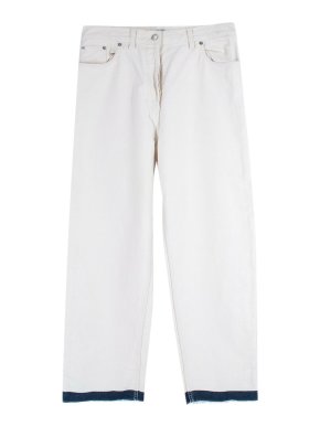 Prada Ecru Cropped  Denim Jeans