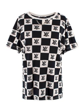 Louis Vuitton Black and White Lock-print T-shirt