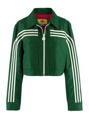 Gucci x Adidas Emerald Green Jacquard Zip Jacket