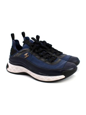 Chanel Navy and Black Runner Sneakers