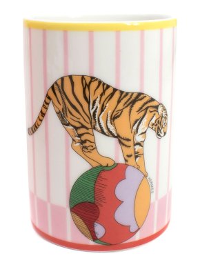 Hermes White and Pink Circus Porcelain Tumbler