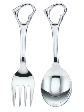 Tiffany & Co Elsa Peretti Open Heart Spoon and Fork Baby Set