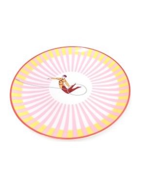 Hermes White and Pink Circus Porcelain Dessert Plate