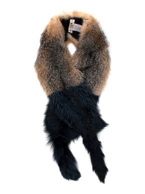 Marni Fox Mink Brown and Blue Scarf