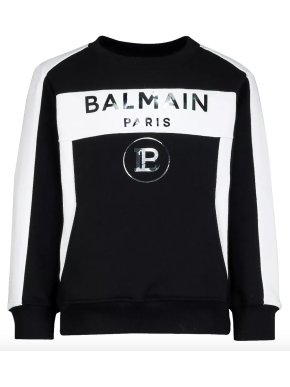 Balmain Black and Silver Logo Sweatshirt 16 Years