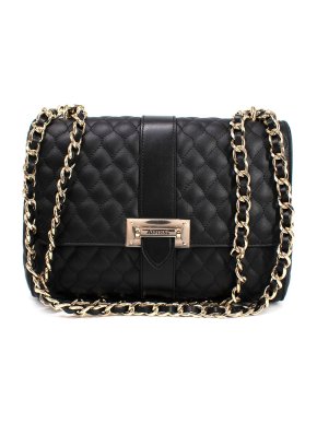 Aspinal Black Quilted Leather Lottie Shoulder Bag
