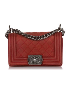 Chanel Burnt Orange Caviar Leather Boy Bag