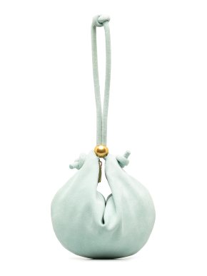 Bottega Veneta Light Blue Suede Turn Pouch