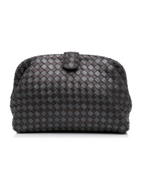 Bottega Veneta Black Intrecciato Clutch Bag