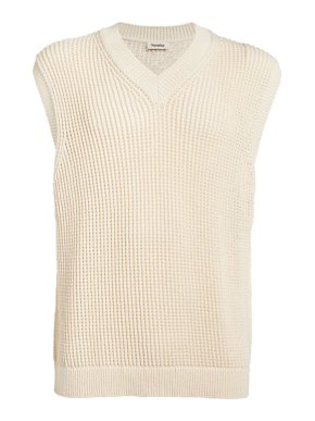 Nanushka Cream Merino Wool-Blend Sweater Vest