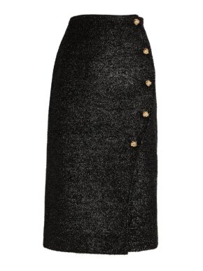 Ganni Black Sparkle Midi Skirt