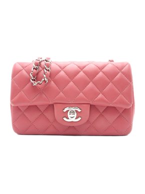 Chanel Pink Mini Rectangular Classic Lambskin Single Flap Bag