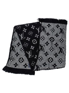 Louis Vuitton Black Logomania Wool Shine Scarf