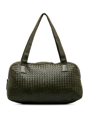 Bottega Veneta Khaki Intrecciato Shoulder Bag