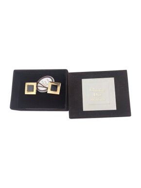 Dior Black Gold Plated Onyx Cufflinks
