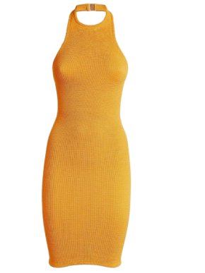 Hunza G Polly Crinkle Halter Neck Dress