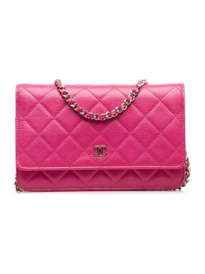 Chanel Classic Pink Caviar Wallet On Chain