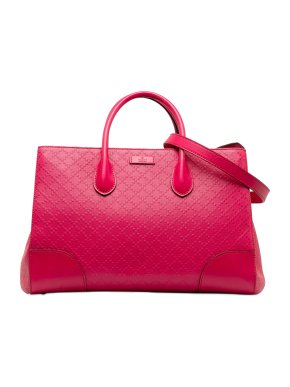 Gucci Pink Leather Diamante Bright Leather Satchel