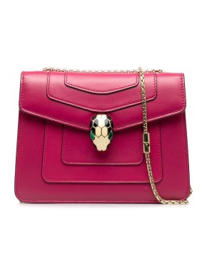 Bvlgari Pink Leather Serpenti Forever Shoulder Bag