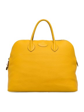 Hermes Yellow Leather Taurillon Clemence Bolide 45