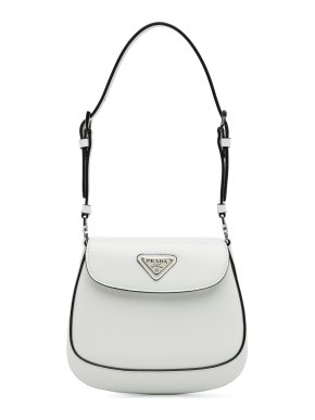 Prada White Leather Mini Spazzolato Cleo