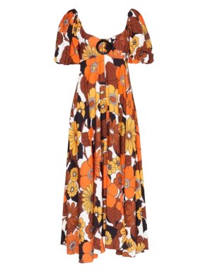 Mor Floral-print Woven Midi Dress