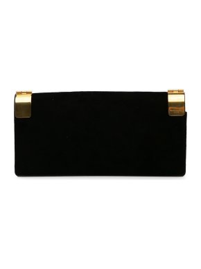 Saint Laurent Black Suede Clutch