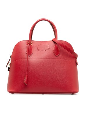 Hermes Red Leather Courchevel Bolide 35