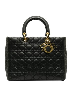 Large Lambskin Cannage Lady Dior Bag