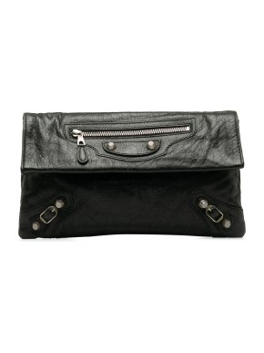 Balenciaga Black Motocross Classic Envelope Clutch Bag