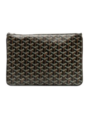 Goyard Black Goyardine Senat MM Pouch