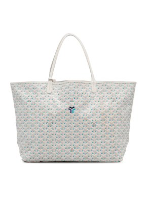 Goyard White Goyardine Saint Louis GM Tote Bag