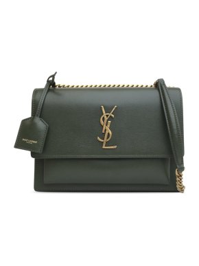 Saint Laurent Khaki Medium Sunset Shoulder Bag
