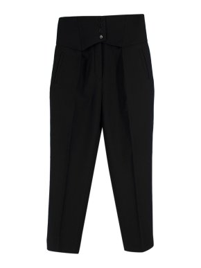 Saint Laurent Black Tuxedo Tailored Wool Trousers