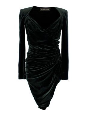 Alexandre Vauthier Deep Emerald Velvet Ruched Mini Dress