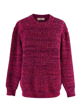 Prada Purple Textured Knit Crewneck Jumper