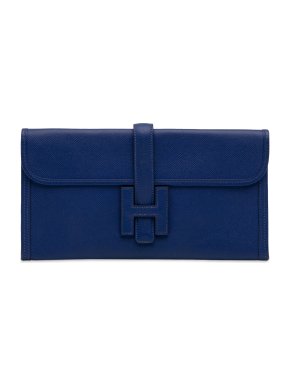 Hermes Jige Elan 29 Clutch in Blue Epsom Epsom Leather
