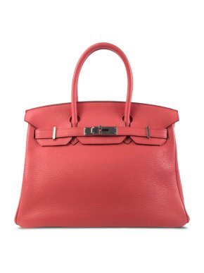 Hermes Birkin 30 Retourne in Coral Clemence Leather with Palladium Hardware