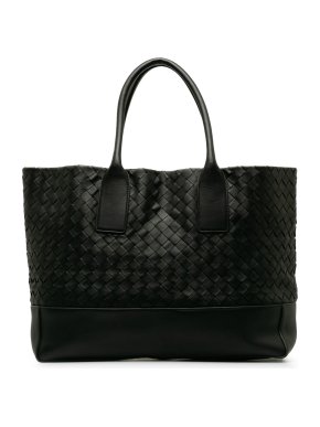Bottega Veneta Black Maxi Intrecciato Tote Bag