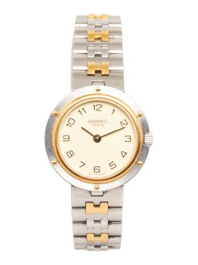 Hermes Quartz Stainless Steel Clipper Watch
