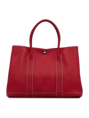Hermes Garden Party 36 in Rouge Grenat Negonda Leather with Palladium Hardware