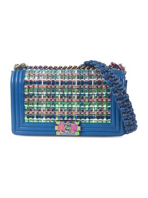 Chanel Multicoloured Medium Braided Lambskin Boy Bag