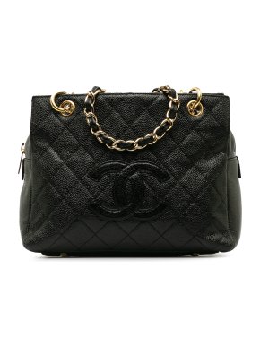 Chanel Black Caviar Leather Petite Timeless Tote Bag