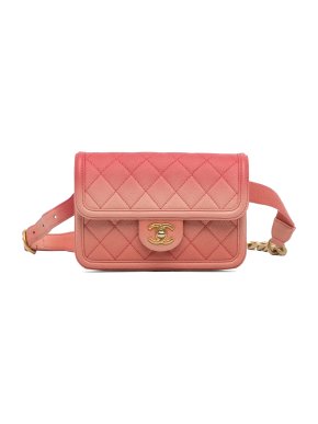 Chanel Pink Caviar Leather Sunset On The Sea Flap Belt Bag