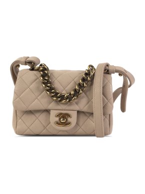 Chanel Beige Mini Paris Rome Calfskin Trapezio Bag