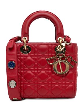 Dior Red Small Lambskin Cannage My ABCDior Lady Dior